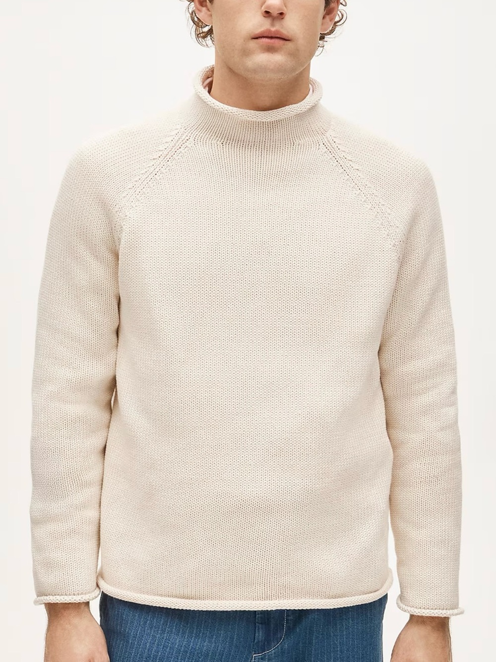 J. CREW 1988 RollneckT™ sweater in cotton in Mountain White Size M $98 BW186 - Picture 4 of 10